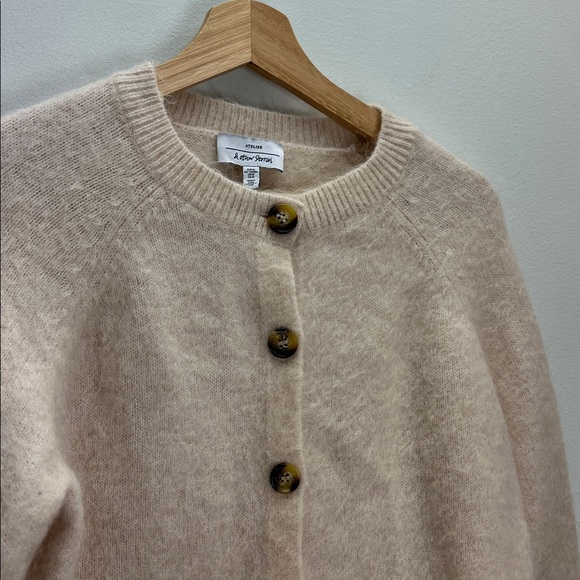 & Other Stories Cream Button-Front Fuzzy Cardigan - Picture 3 of 8